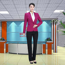 改良版翻領(lǐng)玫紅色時(shí)尚職業(yè)套裝FX11