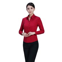 紅色精品長(zhǎng)袖襯衫ZL006