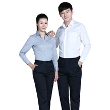 襯衫淺藍(lán)女全棉藍(lán)色長(zhǎng)袖襯衫ZL007